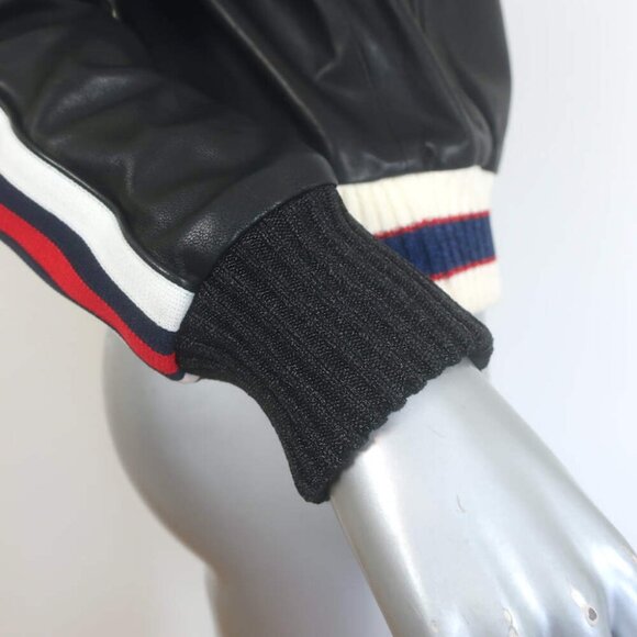 Gucci Hollywood Embroidered Leather Bomber Jacket Black Size 42 - Picture 9 of 14